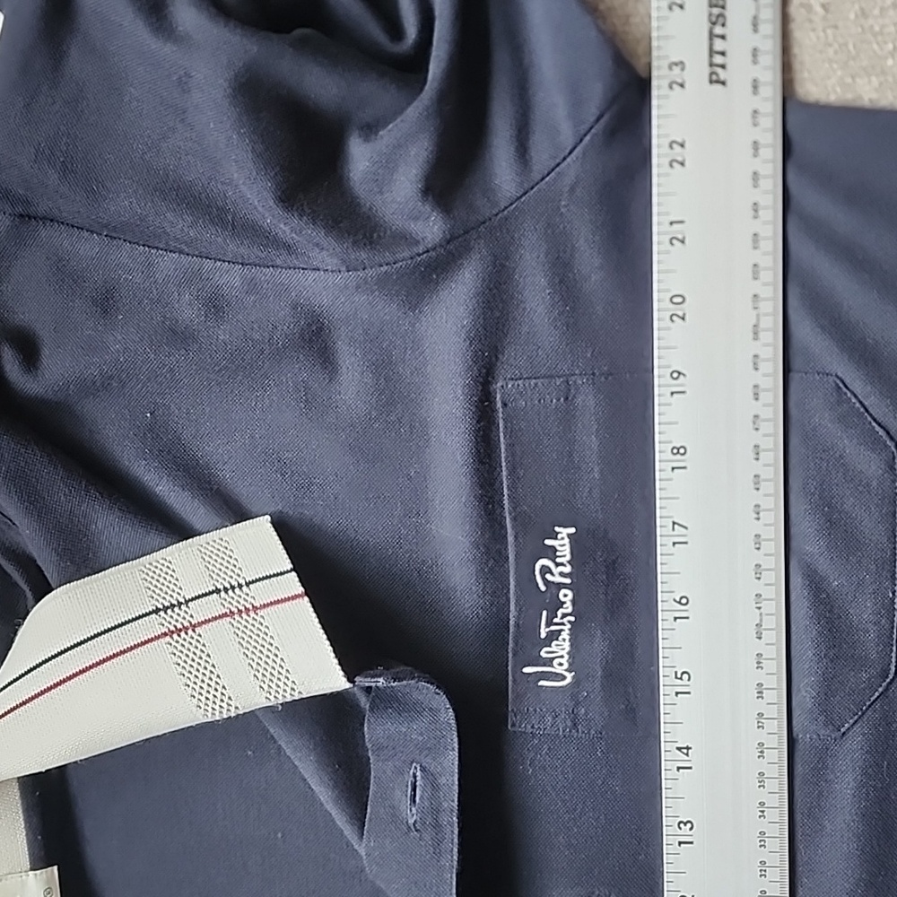 Valentino Rudy Navy Polo Shirt | Vintage Retro Collar | Men’s - Picture 9 of 11